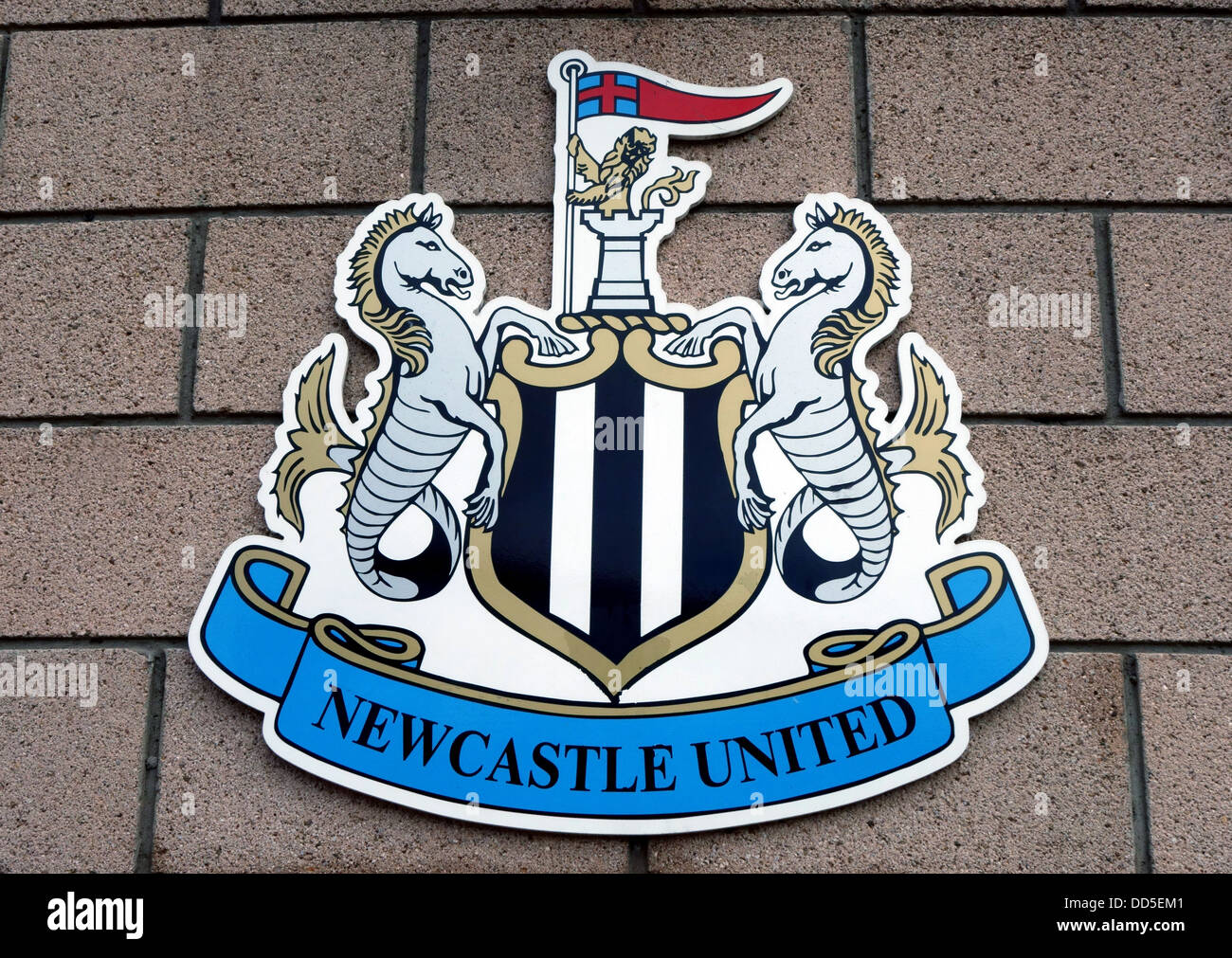 Wappen von Newcastle United Football Club, England Stockfoto