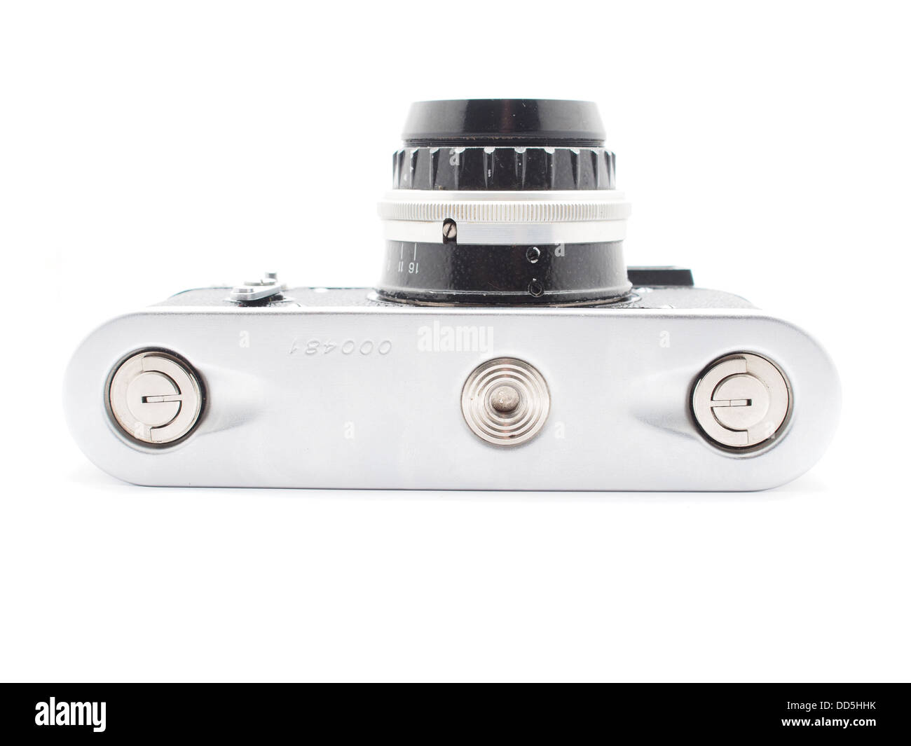 Alte Kamera auf weißem Hintergrund Stockfoto