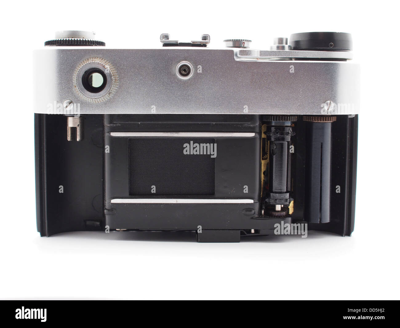Alte Kamera auf weißem Hintergrund Stockfoto
