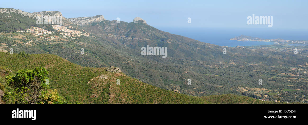 Die Dörfer von Baunei und Arbatax auf der Insel Sardinien, Italien Stockfoto