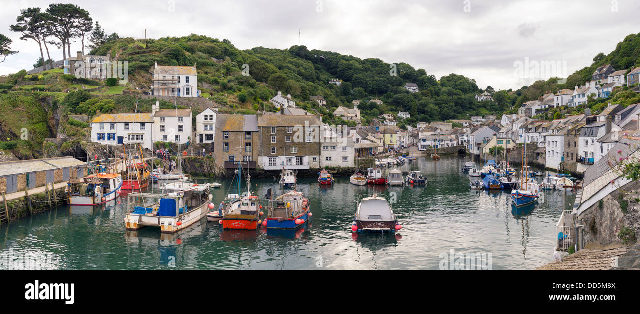Einen Panoramablick über Polperro in Cornwall Stockfoto