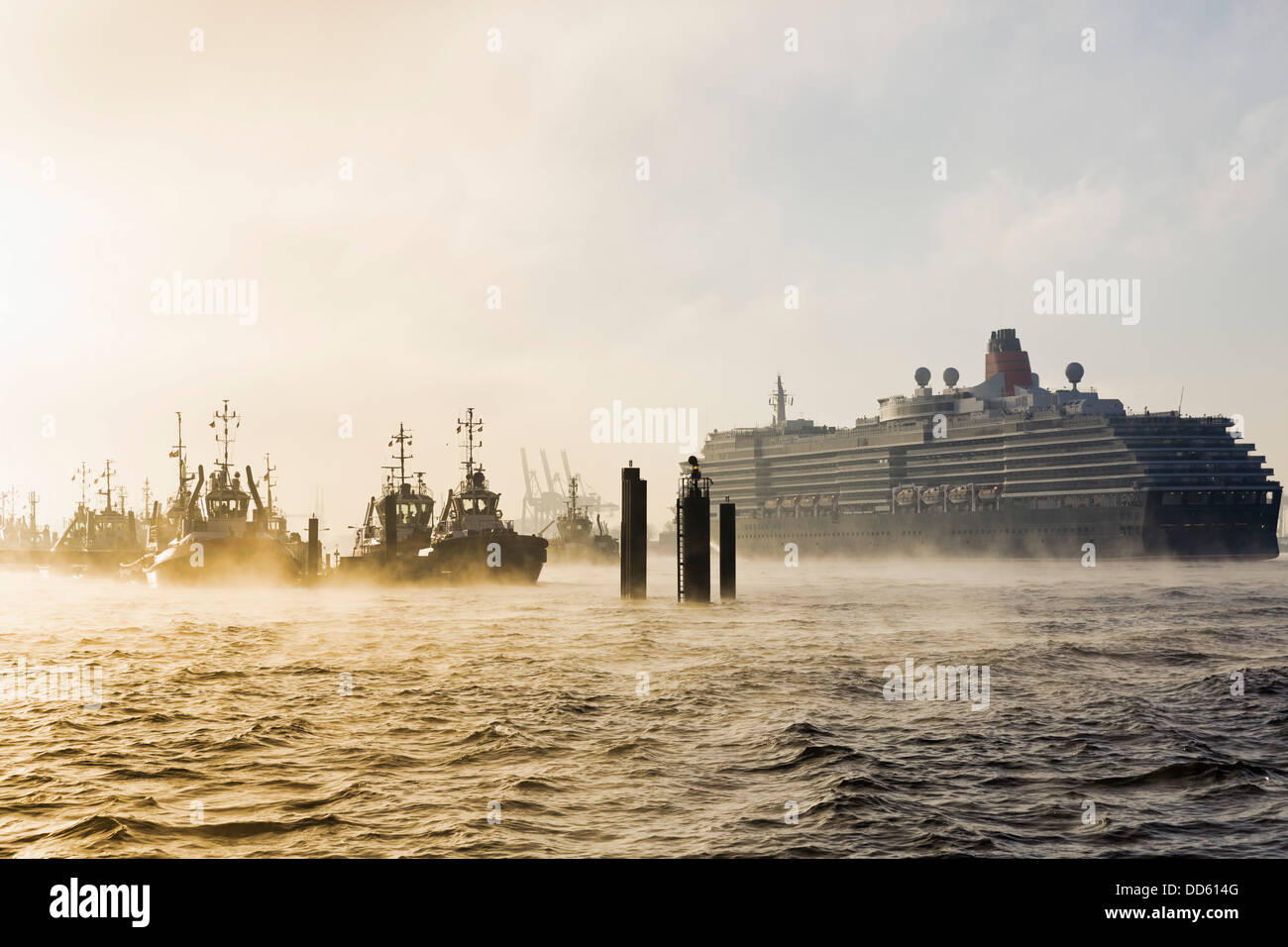 Deutschland, Hamburg, Königin Victoria Schiff am Fluss Elbe Stockfoto