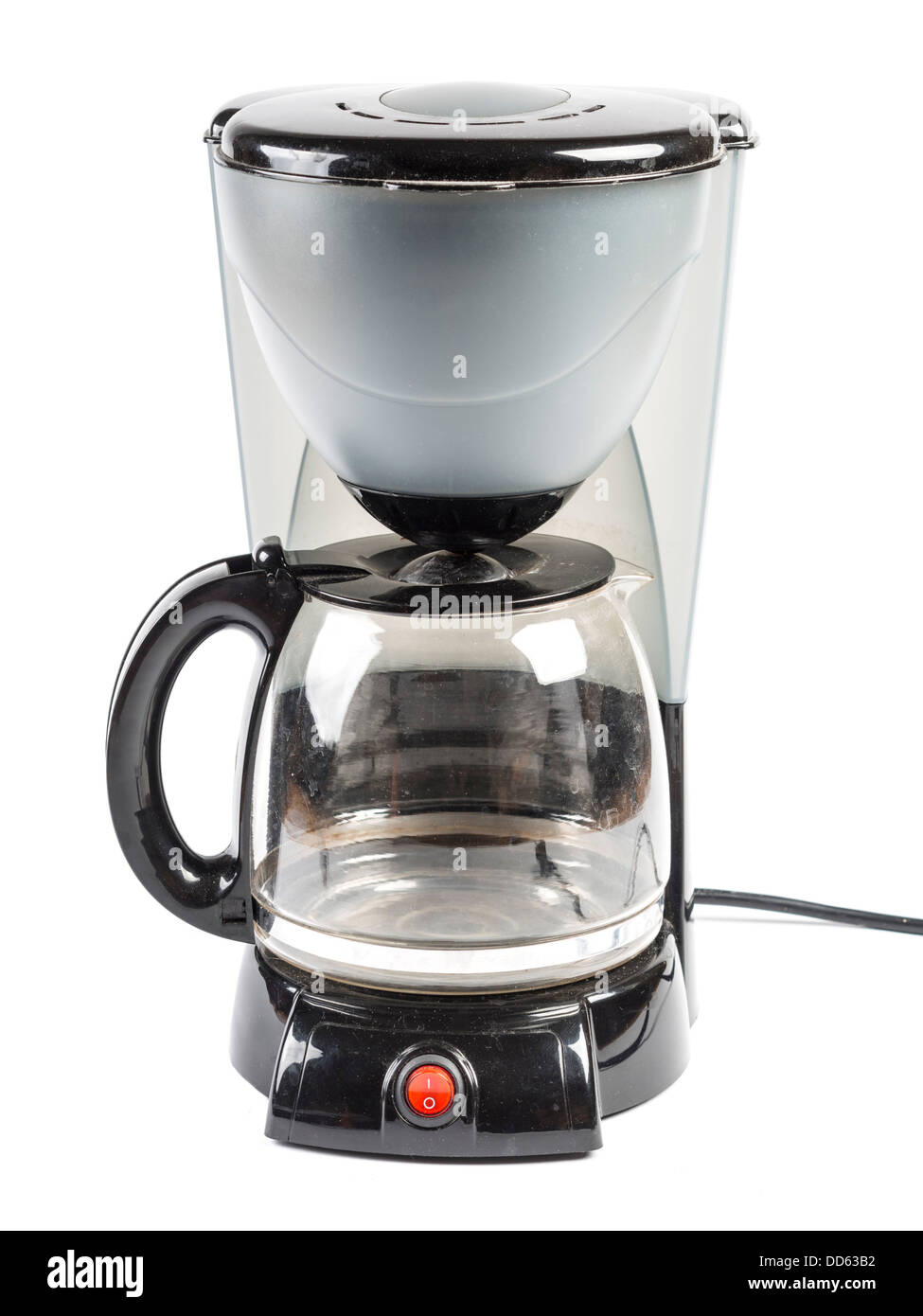 Schwarz elektrische Kaffeemaschine isoliert auf weißem Hintergrund Stockfoto Schwarz elektrische Kaffeemaschine isoliert auf weißem Hintergrund Stockfoto