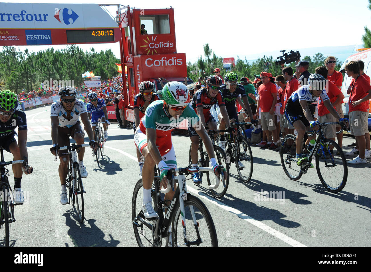 Spanien. 27. August 2013.  Vigo, Miradir de Lobeira. 3. Etappe Vuelta a España. BMC 2013, Santaromita Ivan, Mirador de Lobeira Credit: Action Plus Sport Bilder/Alamy Live News Stockfoto