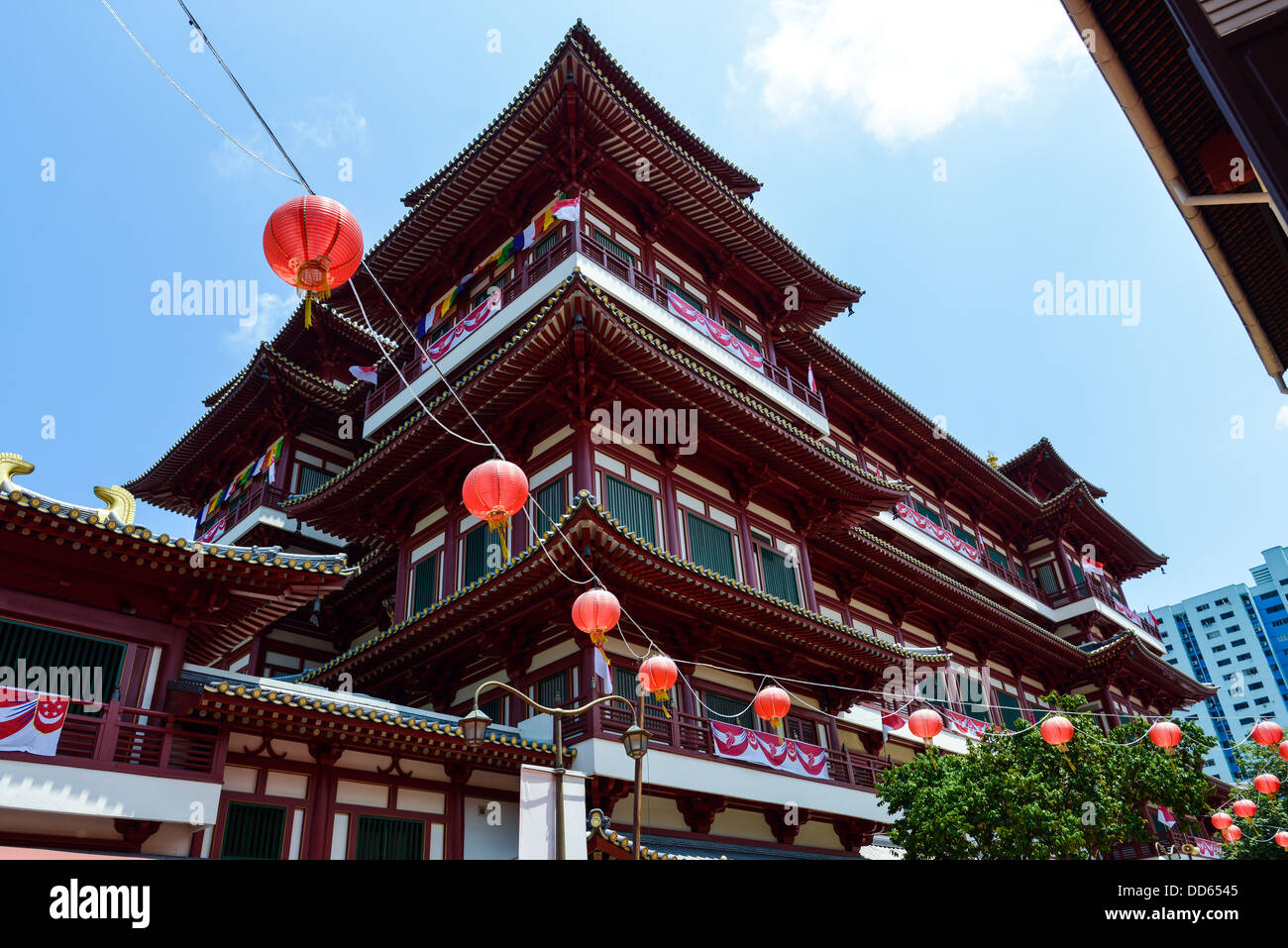 Asien Singapur Buddha Tooth Relic Temple Buddhist Temple Stockfoto