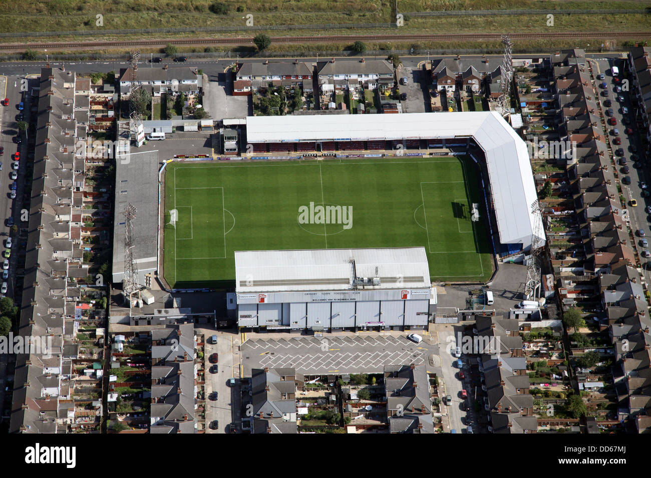 Luftaufnahme von Blundell Park, Heimat von Grimsby Town FC Stockfoto