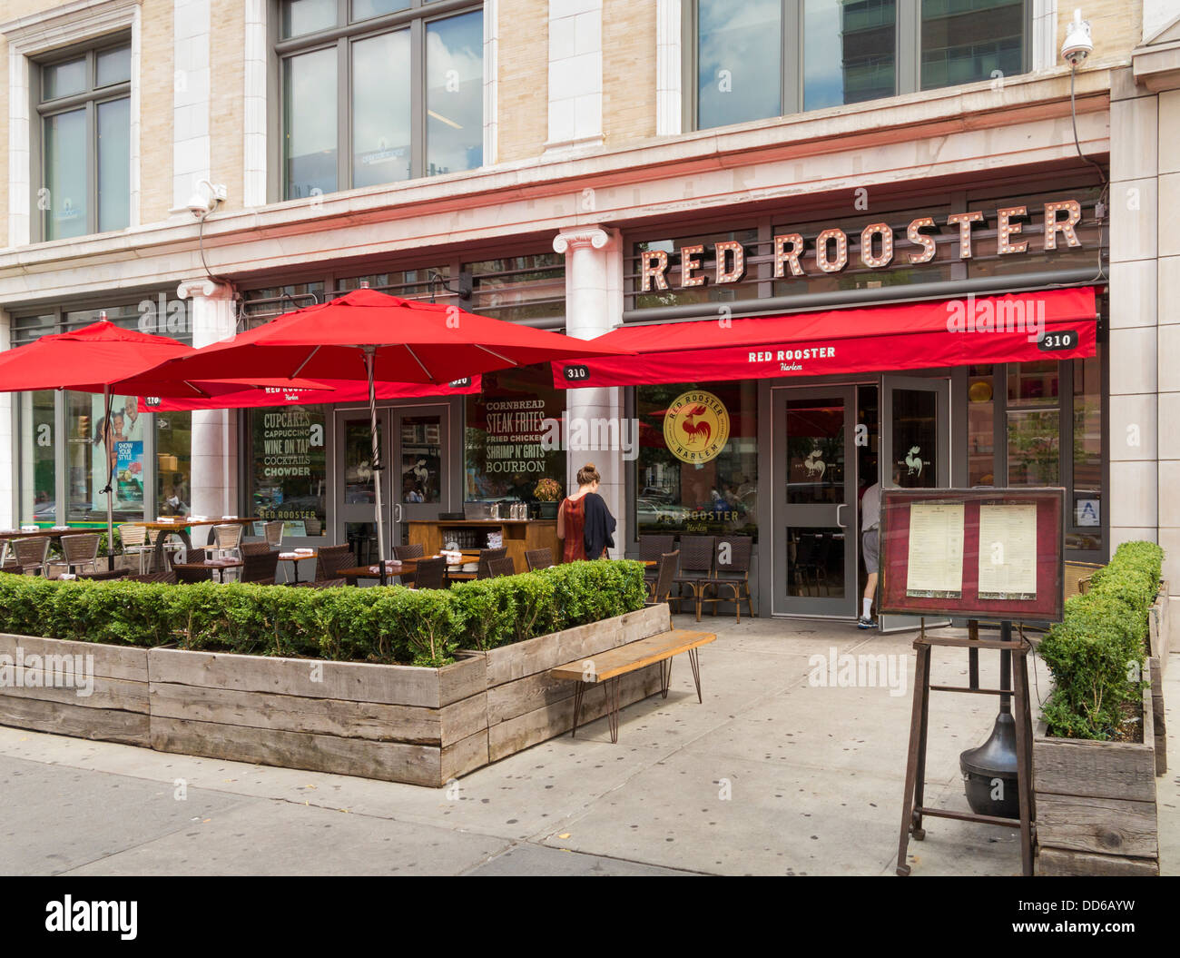 Roter Hahn-Restaurant in Harlem, New York City Stockfoto