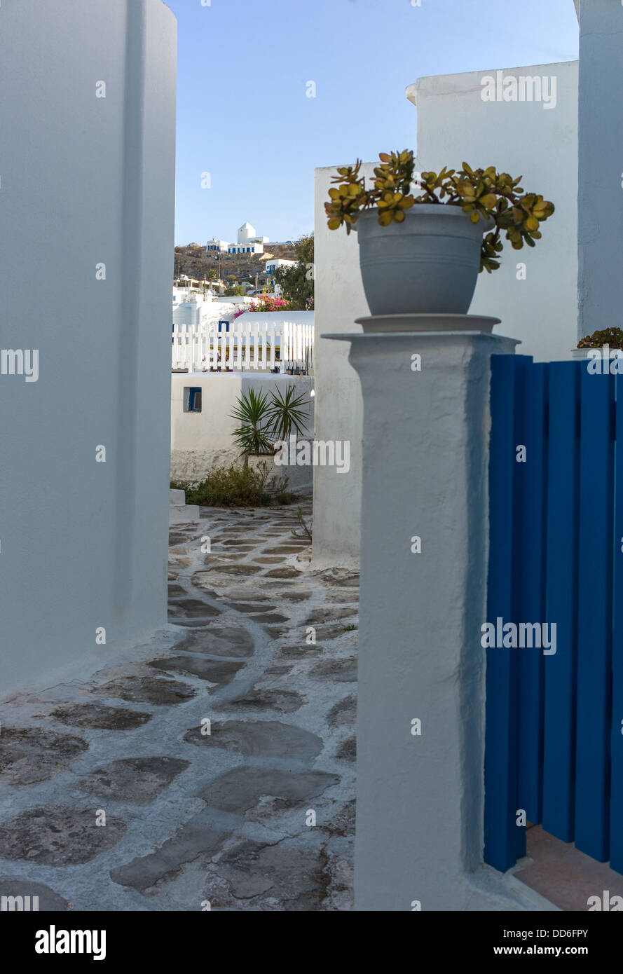 Griechenland, Mykonos, die typischen Architekturen der Chora Altstadt Stockfoto