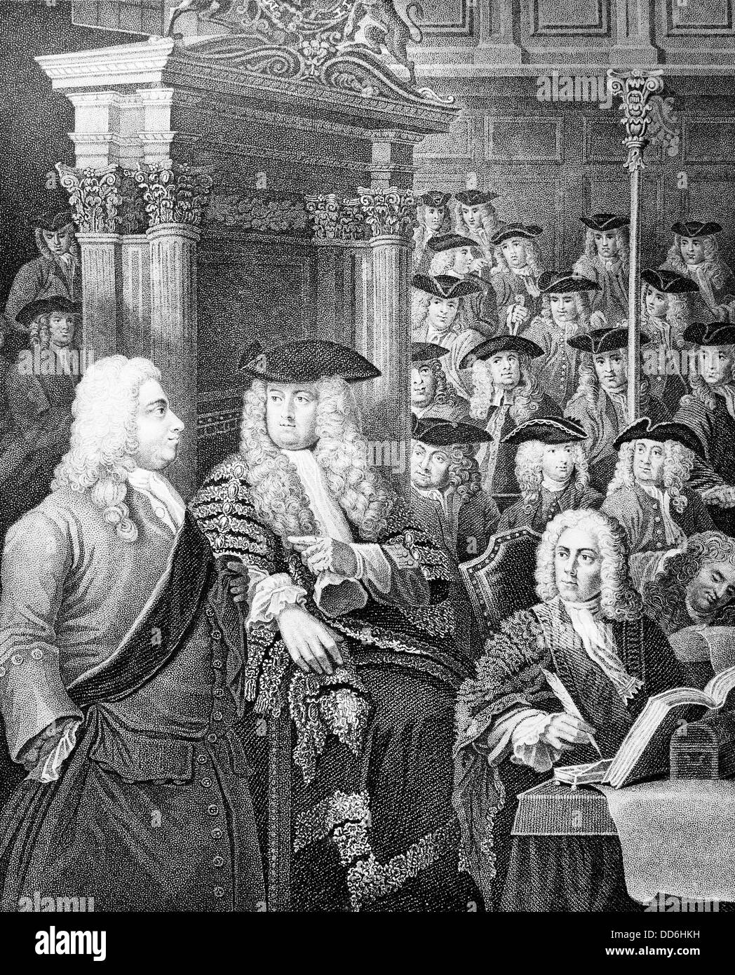 Das House Of Commons In Sir Robert Walpole Verwaltung Gravierte R Page Aus Dem Ursprunglichen Bild Von W Hogarth Stockfotografie Alamy
