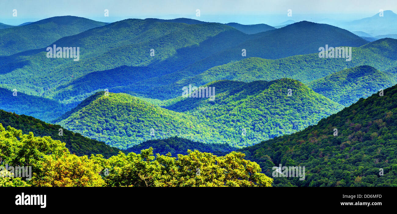 Ansicht der Appalachian Mountains in Nord Georgia, USA. Stockfoto