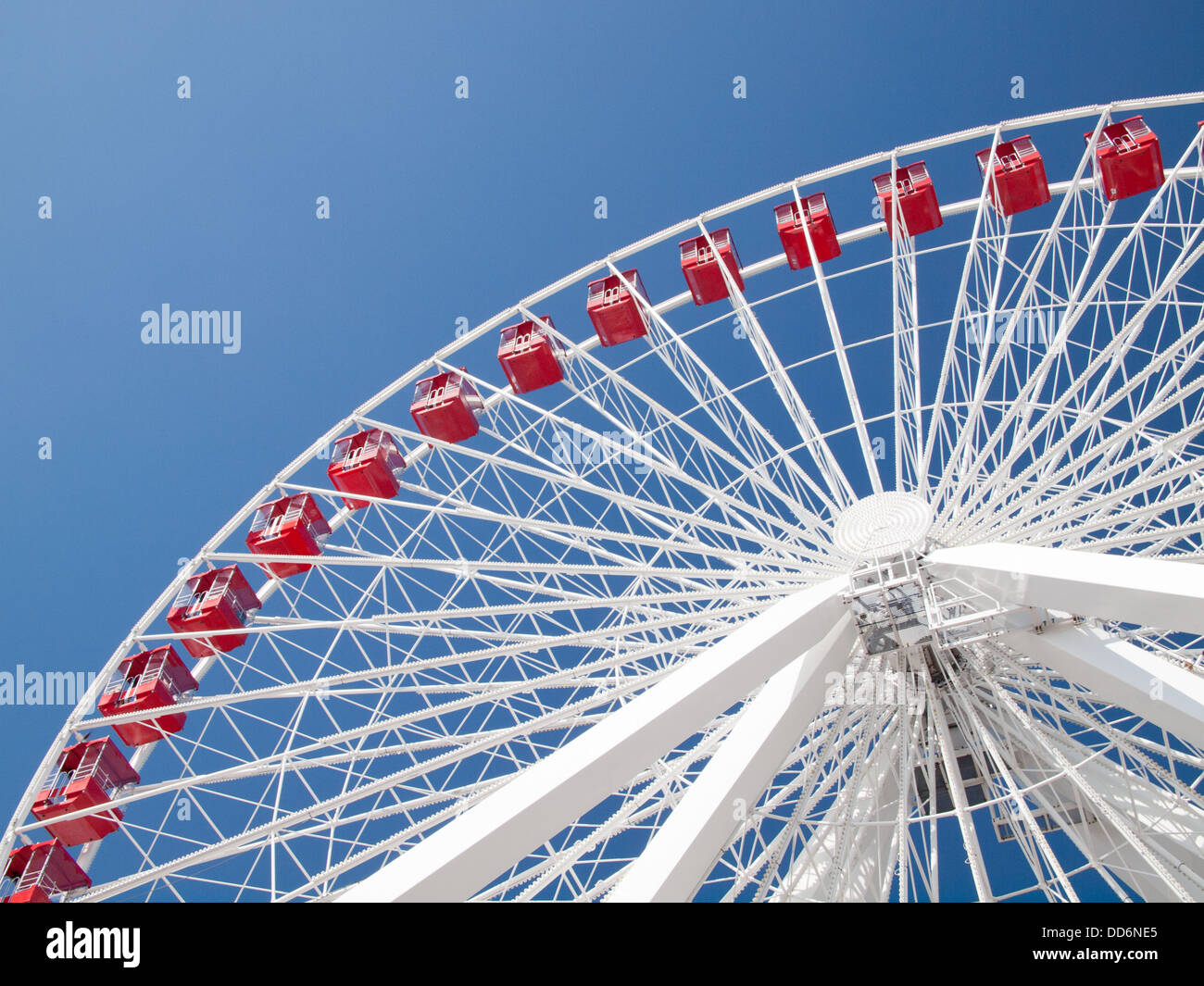 Das tolle Riesenrad am Navy Pier in Chicago, Illinois. Stockfoto