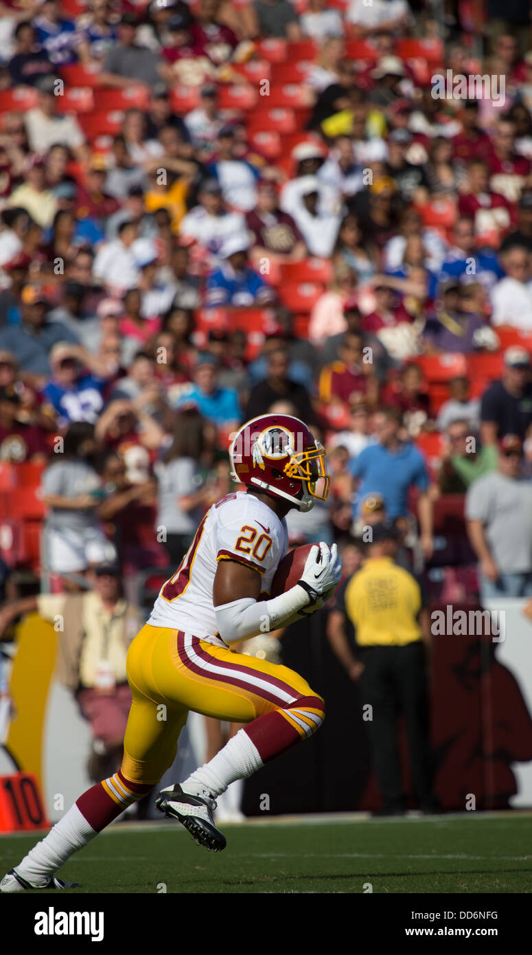 24. August 2013, übernimmt Landover, MD FedEx Field Washington Redskins Büffel-Rechnungen für Dritte Vorsaison Spiel für 2013. Stockfoto