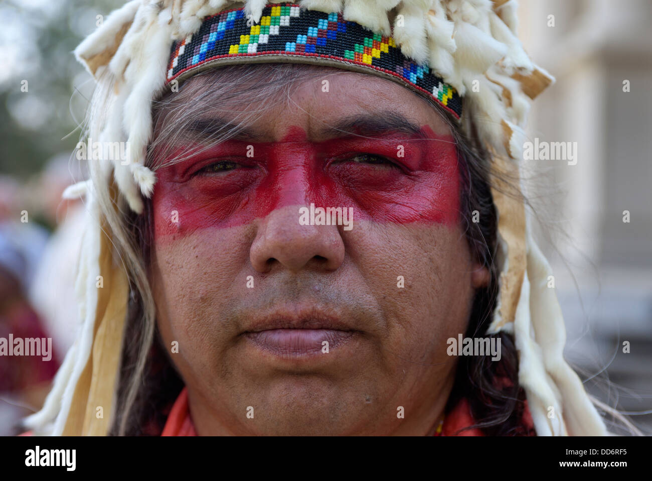 Native American an Mariä Himmelfahrt Cataldo, Idaho am 15. August 2013. Stockfoto