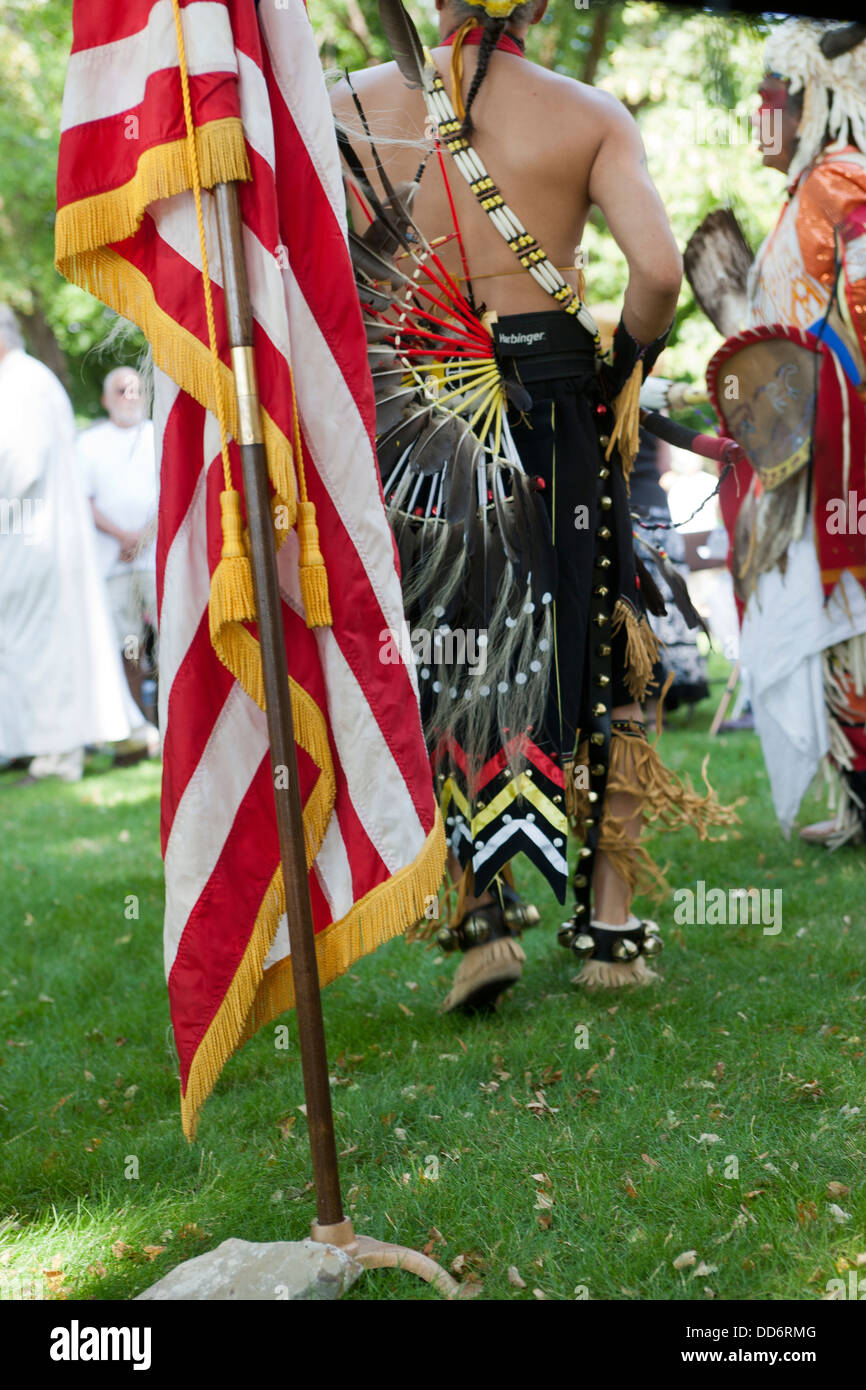 Native Americans an Mariä Himmelfahrt Cataldo, Idaho am 15. August 2013. Stockfoto