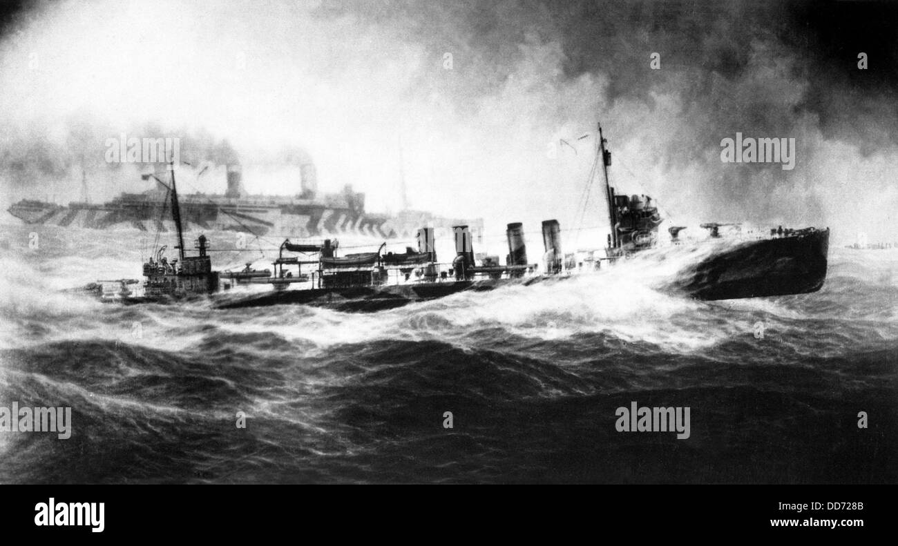 USS Allen convoying USS Leviathan (in der Ferne). USS Leviathan, war