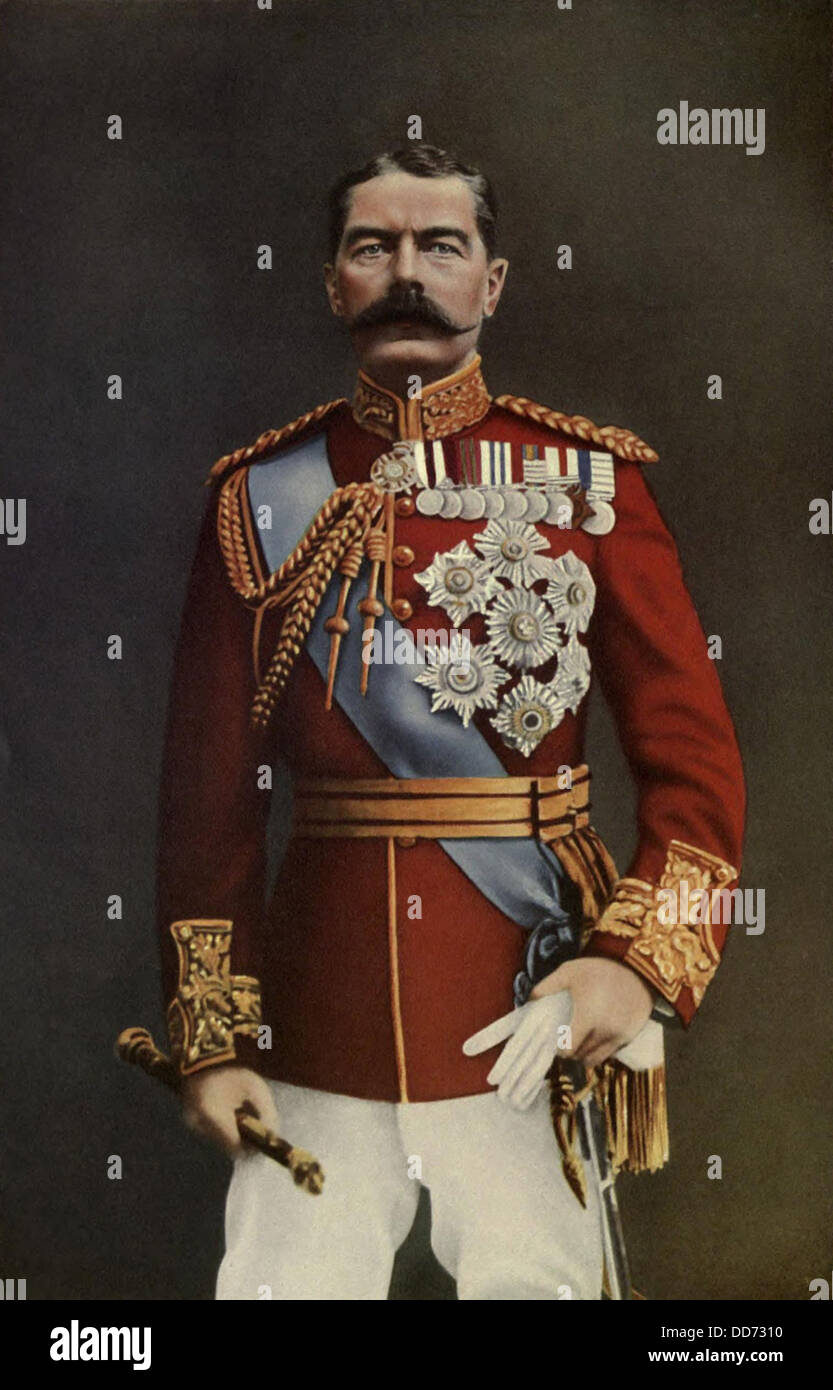 Feldmarschall Horatio Kitchener, der renommierte britische koloniale Kommandant wurde Staatssekretär für Krieg zu Beginn des Stockfoto