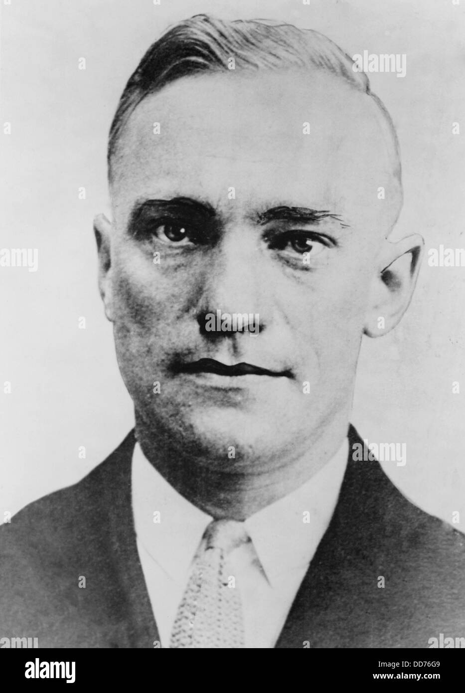 Fred "The Brain" Goetz, in einem 1934 Polizei Mugshot. Goetz war ein Hochschulabsolvent in der Technik und ein Lieutenant in der US-Armee. Stockfoto