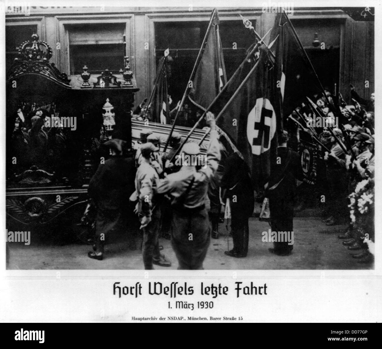 Horst Wessel wurde ein Märtyrer der NS-Bewegung an seinem Begräbnis 1. März 1930. Die ermordeten wurde ein 23 Jahre Alter Nazi in seinem erschossen Stockfoto