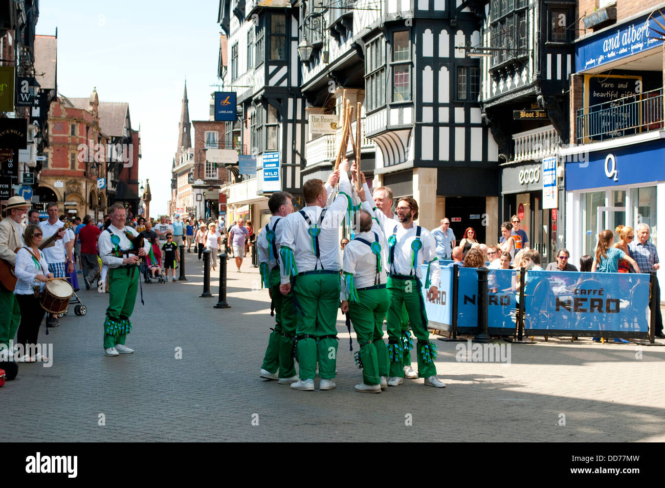 Morris Dancers, Chester, Cheshire, UK Stockfoto