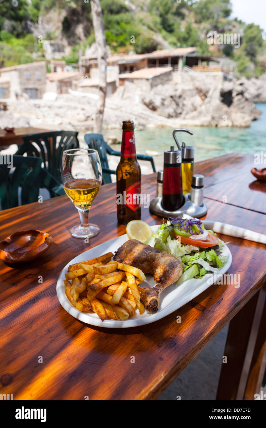 Spanien, Mallorca, Restaurant im Fischerdorf Stockfoto