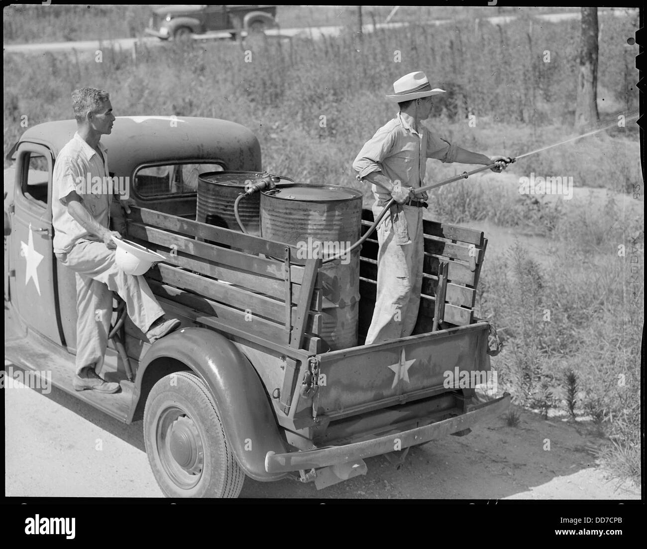 Die Schließung des Jerome Relocation Center in Arkansas markierte das Ende der Internierung für japanische Amerikaner, wobei die Bewohner während dieser Zeit gesundheitliche Bedenken hatten. Stockfoto