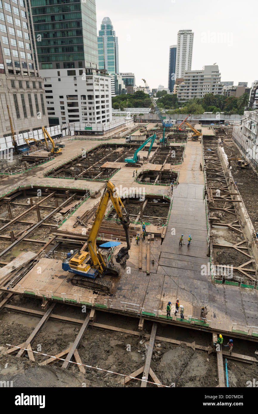 Baustelle im Herzen von Bangkok, der Hauptstadt von Thailand Stockfoto