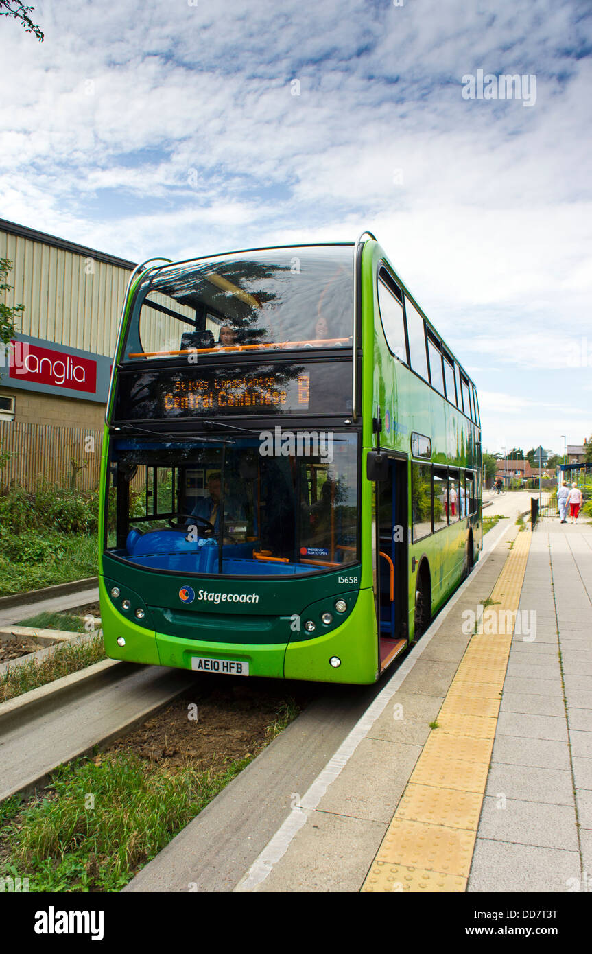 Cambridge England Großbritannien geführte Bus Stockfoto