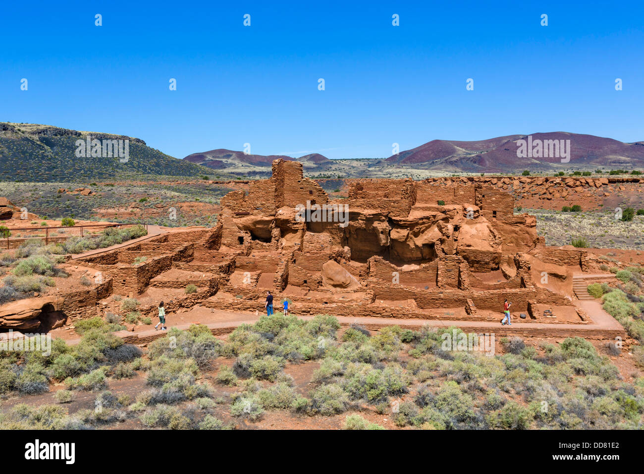 Das Wupatki Pueblo Pueblo Indian Ruinen im Wupatki National Monument in der Nähe von Flagstaff, Arizona, USA Stockfoto