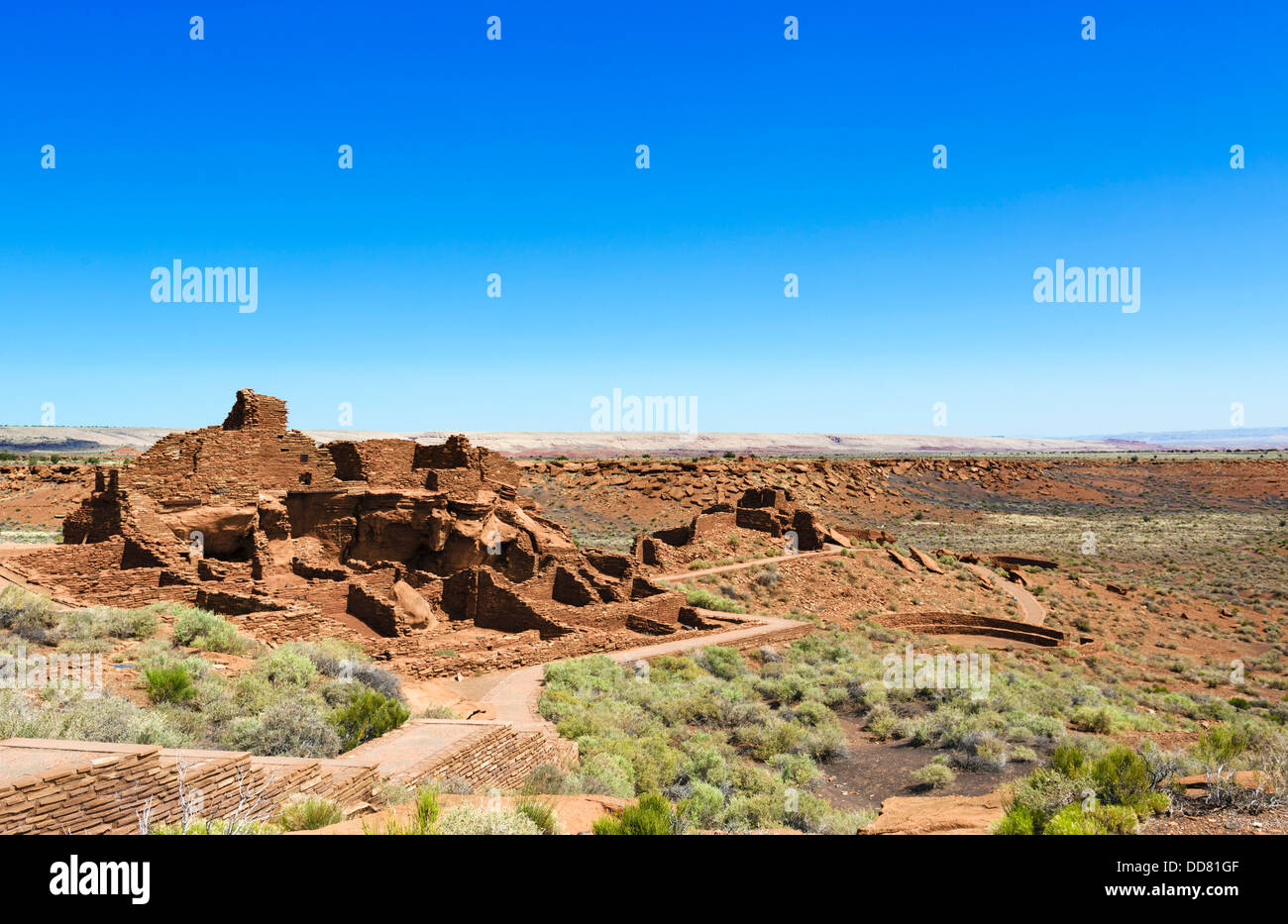 Das Wupatki Pueblo Pueblo Indian Ruinen im Wupatki National Monument in der Nähe von Flagstaff, Arizona, USA Stockfoto