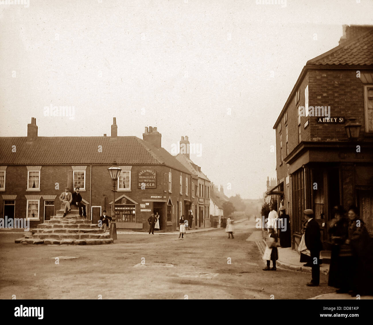 Worksop Market Cross-1900 Stockfoto