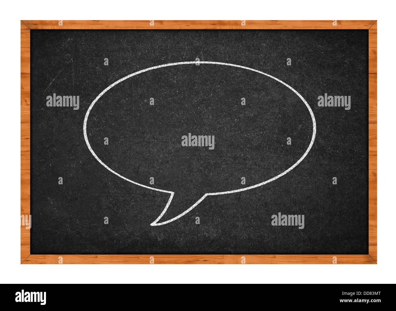 Handgezeichnete Ballon auf eine Schultafel mit Platz für Ihren eigenen Text sprechen. Stockfoto