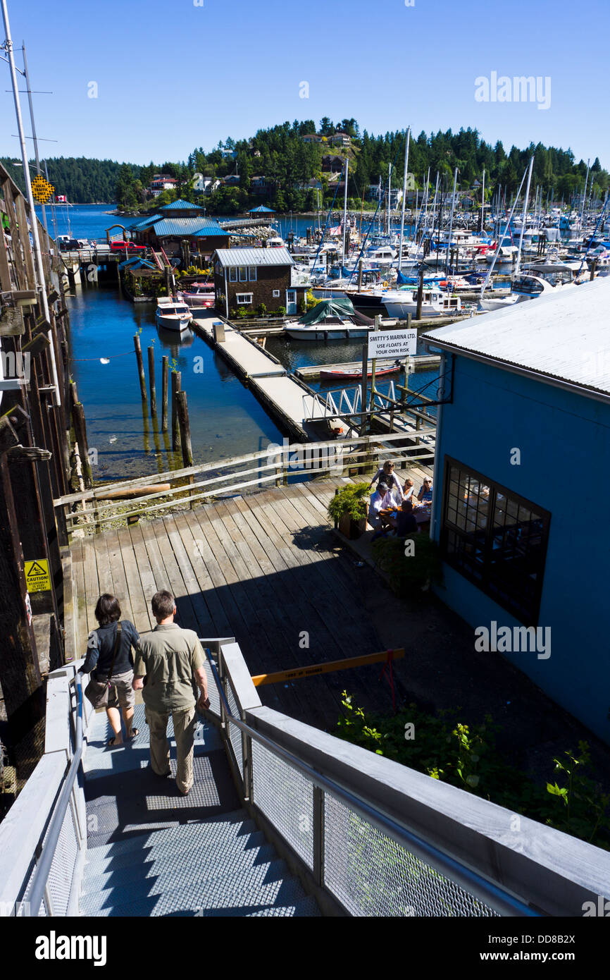 Gibsons Hafen und Marina, Sunshine Coast, British Columbia, Kanada Stockfoto