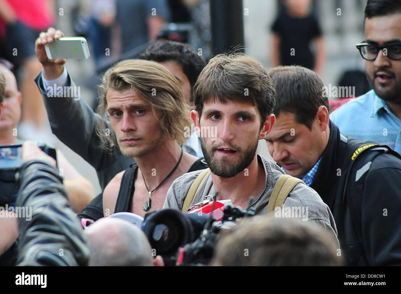 London UK 28. August 2013. Stoppen Sie die Krieg-Koalition-Demonstration vor Downing Street gegen westliche Intervention in Syrien Credit: siehe Li/Alamy Live News Stockfoto