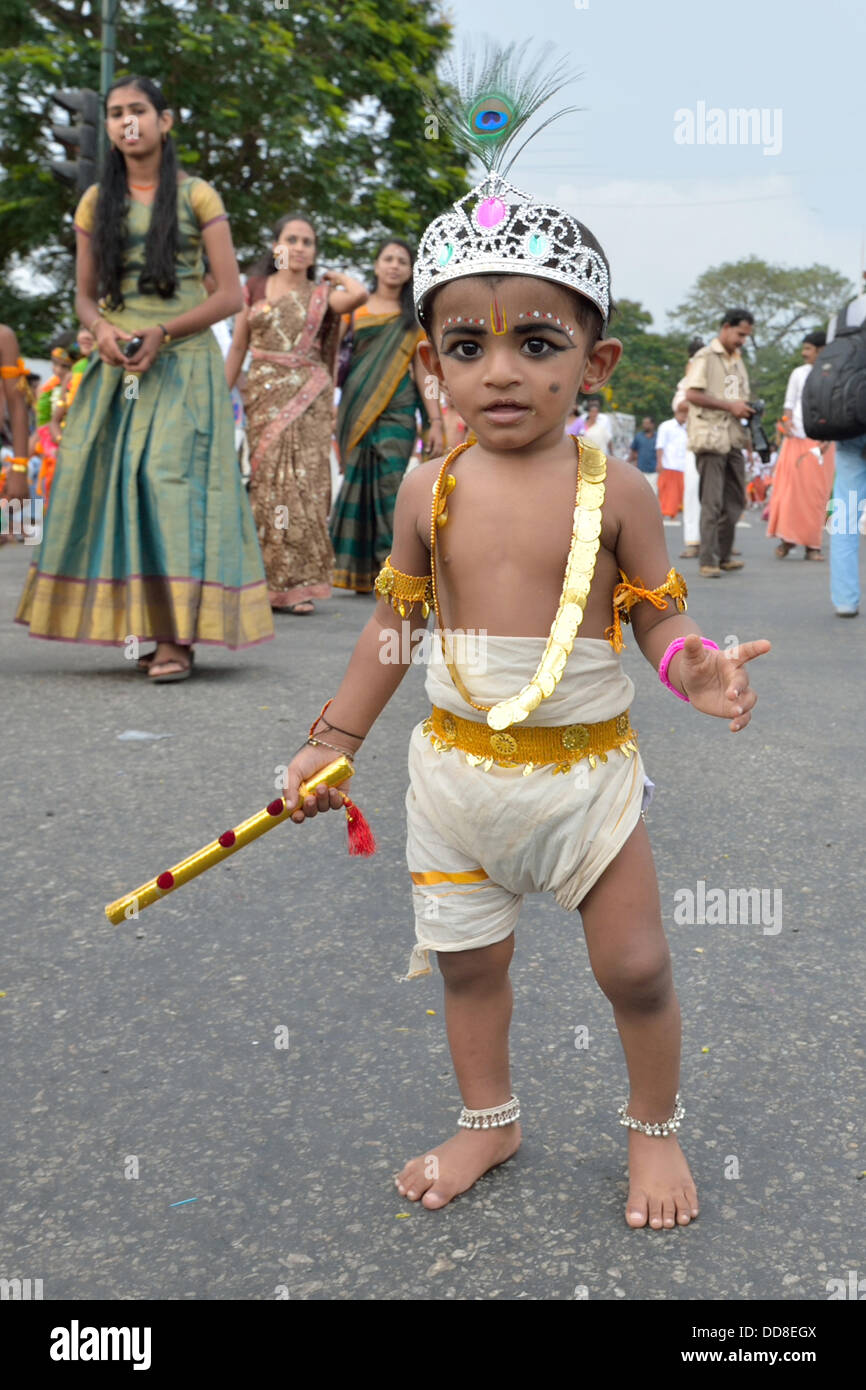 BASH DER KLEINE KRISHNA. Stockfoto