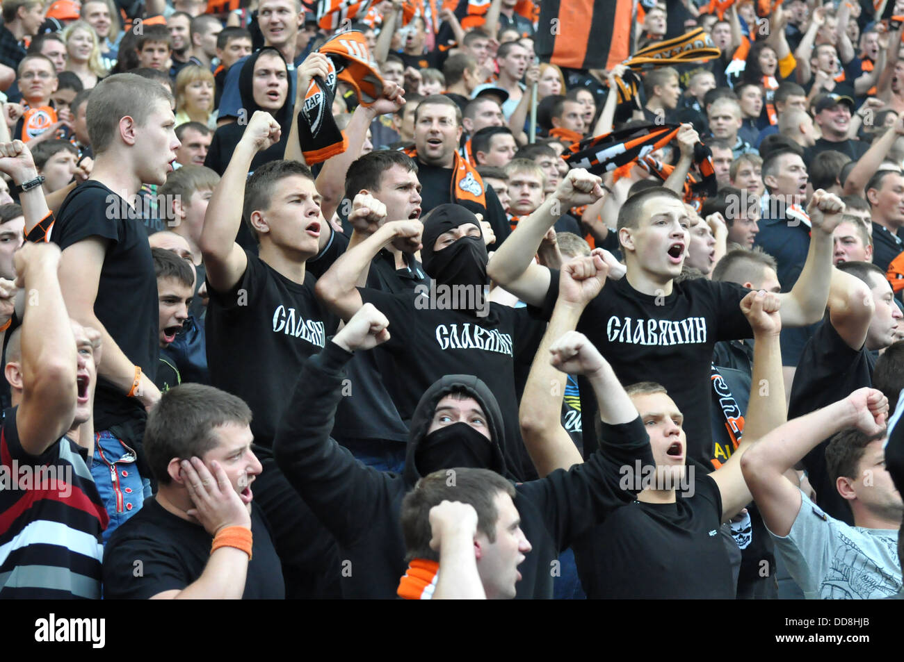 Ultras von Shakhtar team Stockfoto