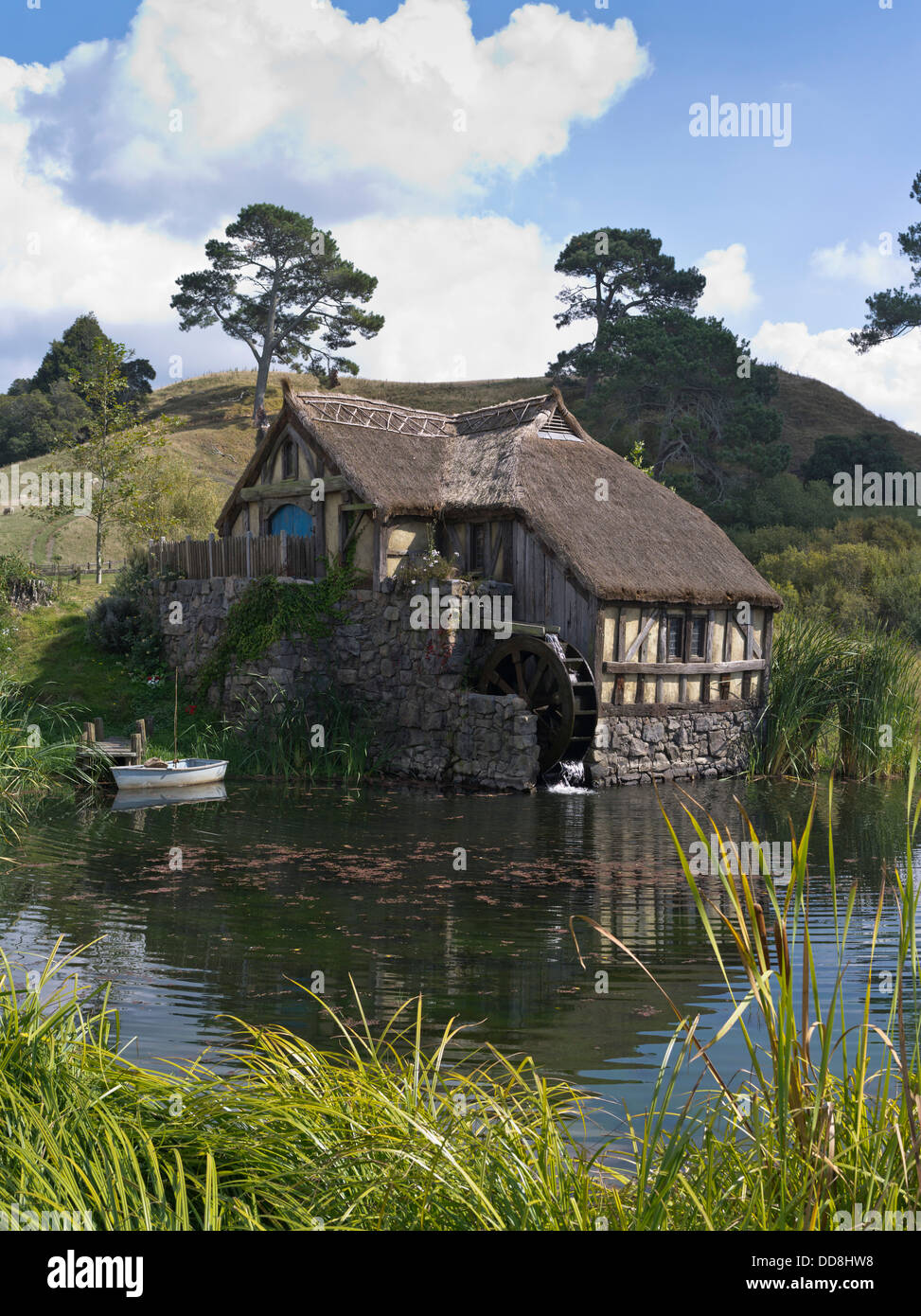 dh Herr der Ringe HOBBINGEN Neuseeland Hobbits Mühle Film set Film Website Filme Hobbit Stockfoto