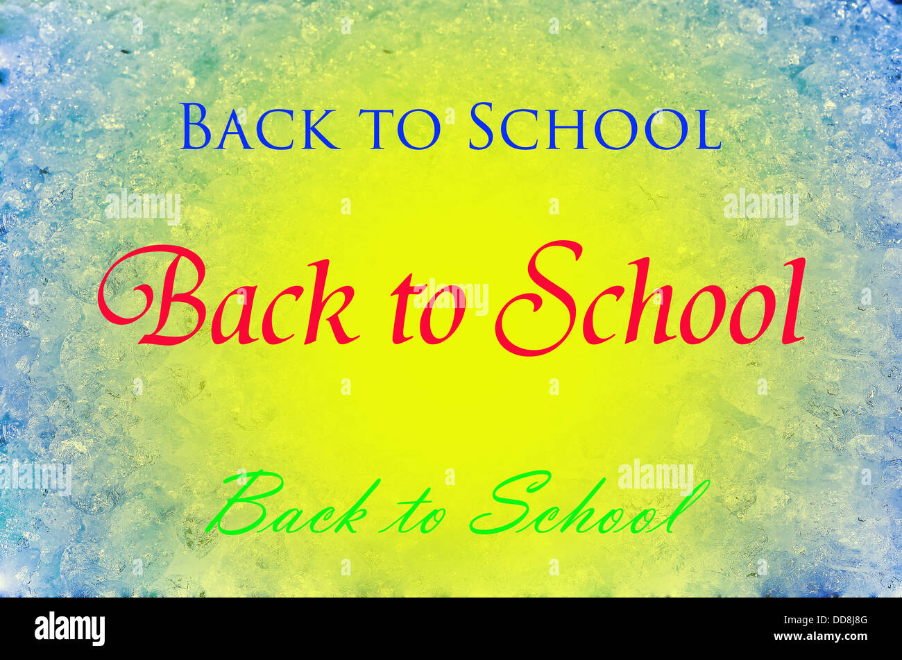 frische kühle Eiswürfel zurück zur Schule Stockfoto