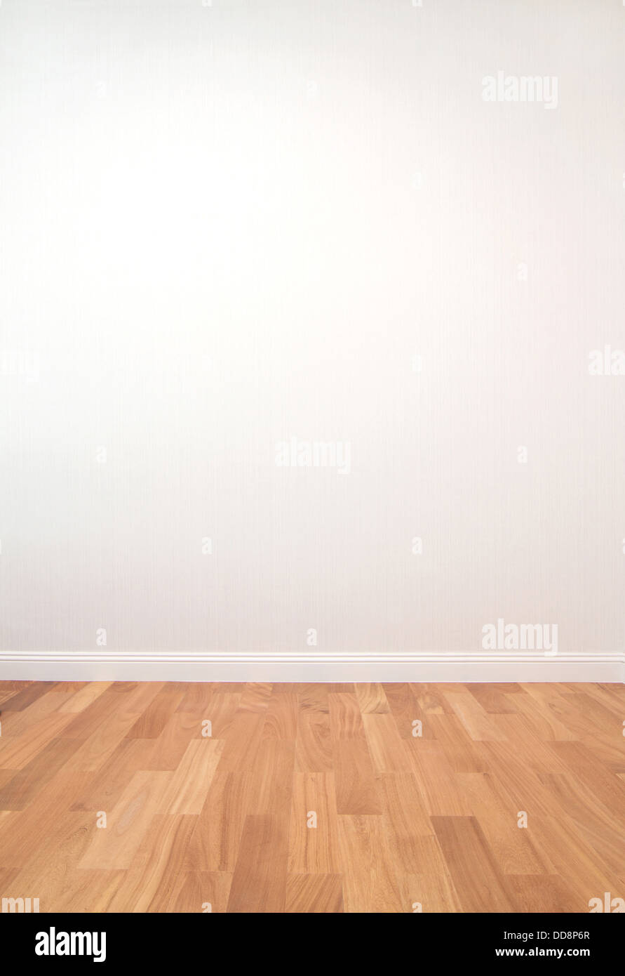 Leeren Raum mit Wand- und Holzboden Stockfoto