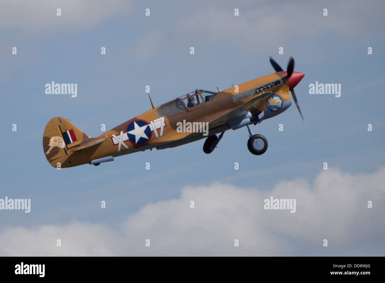 P40 Tomahawk WW2 uns Jagdflugzeug Duxford Airfield, Cambs, UK Stockfoto