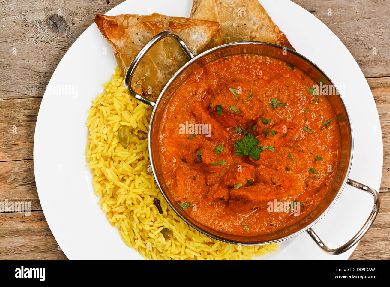 Chicken Tikka Masala ein indisches Curry populär in Europa als eine Fusion von orientalisches Essen und modernen westlichen Geschmack entwickelt Stockfoto
