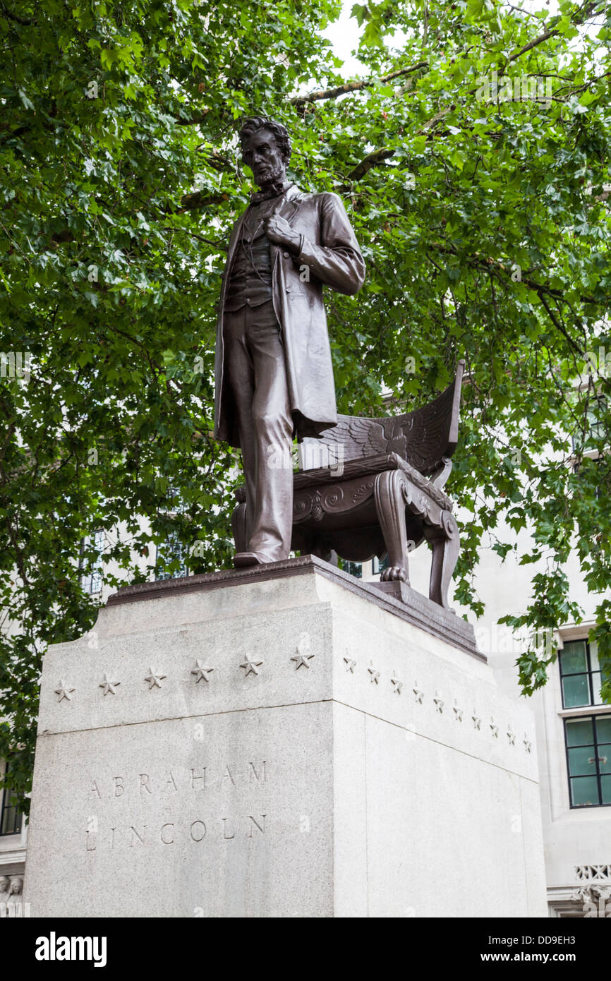 Statue von Abraham Lincoln in Parliament Square, London, England Stockfoto