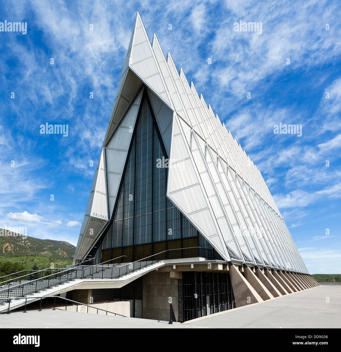 Die Cadet Chapel an der United States Air Force Academy in Colorado Springs, Colorado, USA Stockfoto