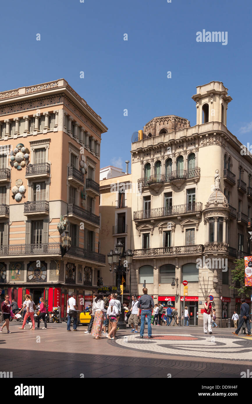 Typische spanische Gebilde in La Rambla Barcelona Stockfoto