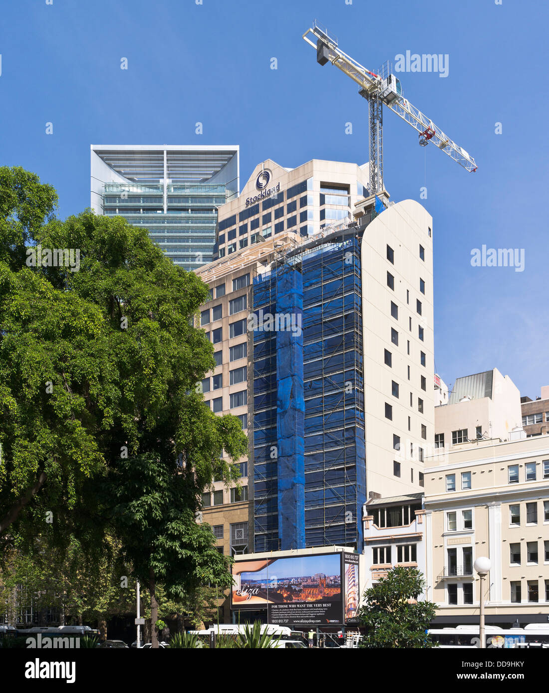 Dh sydney Australien Wolkenkratzer Baukran im Bau Stockfoto