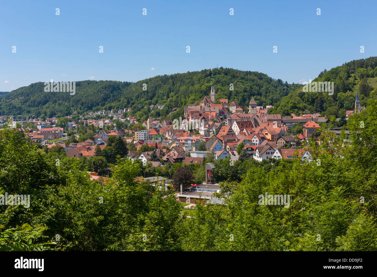 Deutschland, Baden-Württemberg, Blick von Horb am Neckar im Schwarzwald Stockfoto