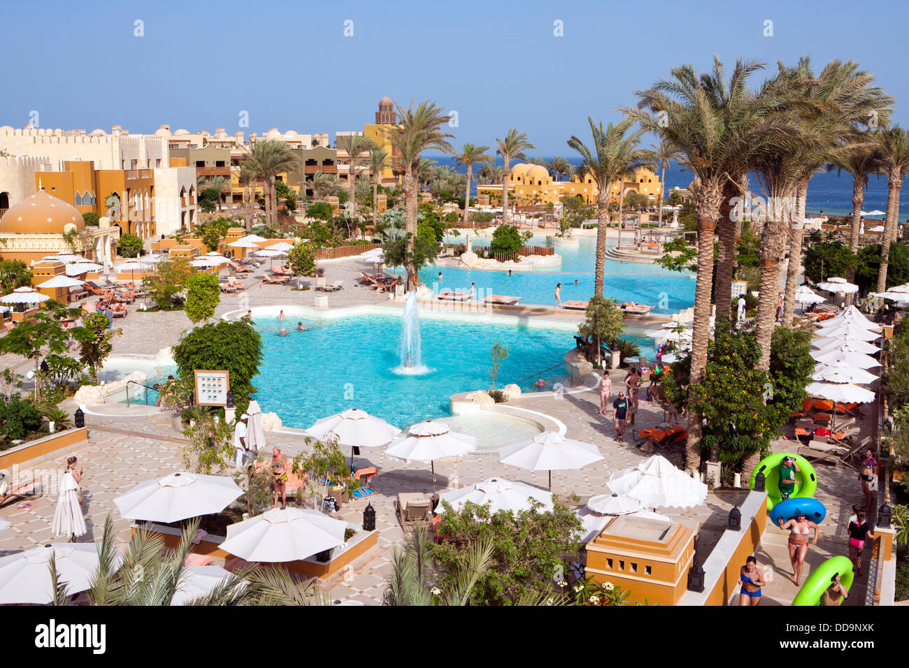Blick über Makadi Sunwing Hotel in Hurghada Ägypten/Red Sea Hotels Stockfoto