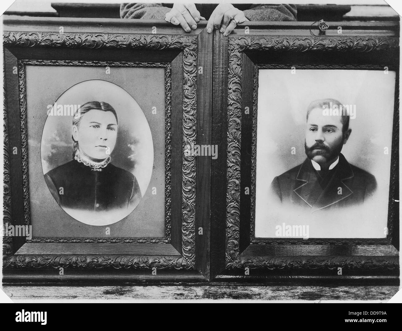 Fotografie von Porträts von unbekannter Mann und Frau. --297962 Stockfoto