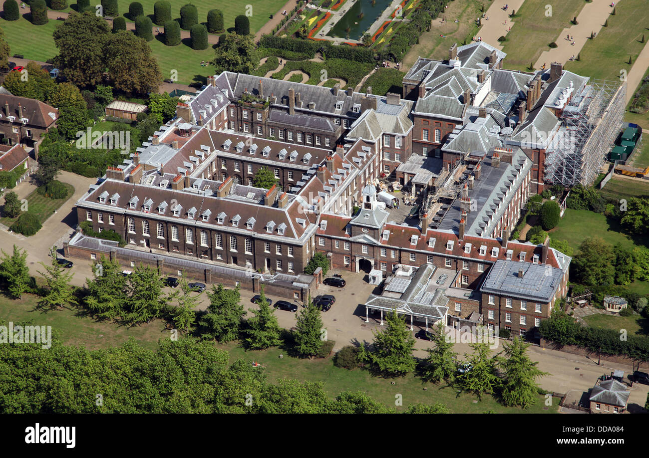 Luftaufnahme des Kensington Palace in London, Heimat von Prinz William und Kate Middleton die Herzogin von Cambridge Stockfoto