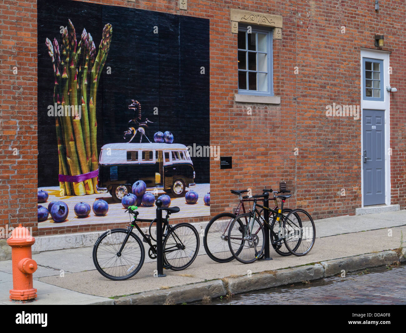 Wandgemälde am Gebäude kurz Nordbereich von Columbus Ohio Vereinigte Staaten Stockfoto