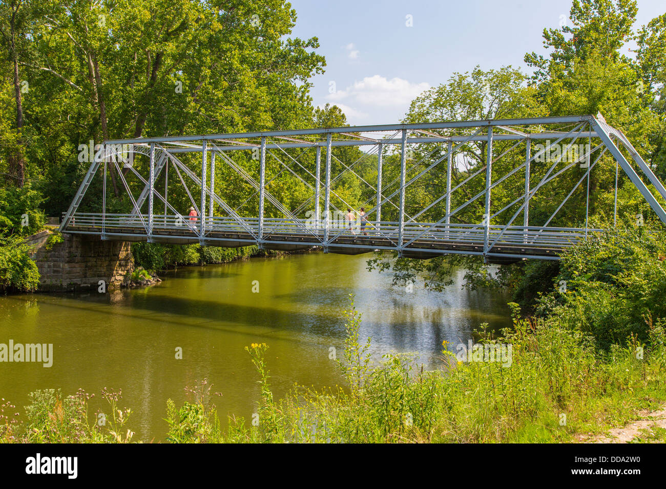 Station Straßenbrücke erbaut 1881 Teil der Wanderung und Fahrrad Pfad im Cuyahoga Valley National Park in Ohio in den Vereinigten Staaten Stockfoto